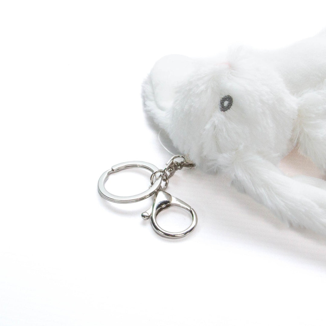 Sublimation White Rabbit Plush Keyring