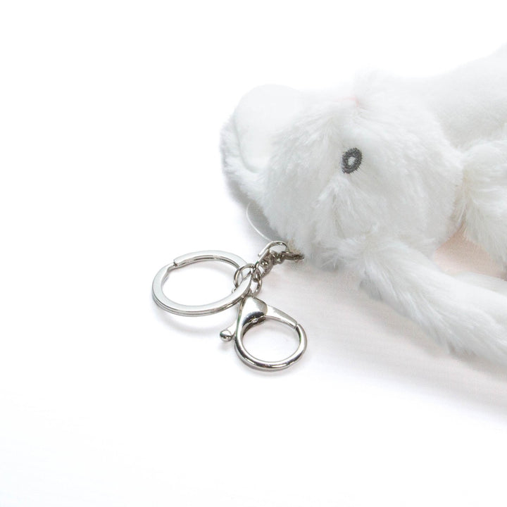 Sublimation White Rabbit Plush Keyring