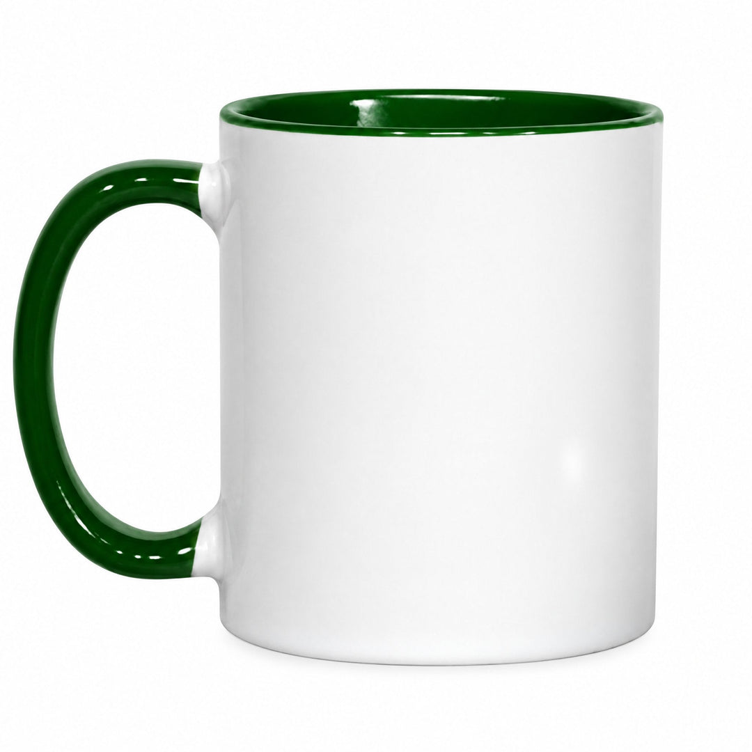 11oz green inner & handle sublimation mug, blank, gloss finish