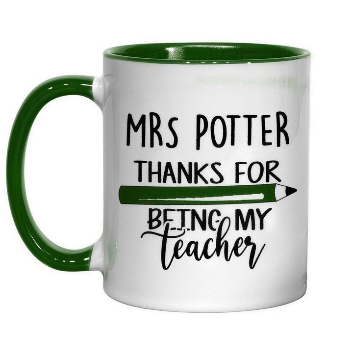 11oz green inner &amp; handle sublimation mug printed with &