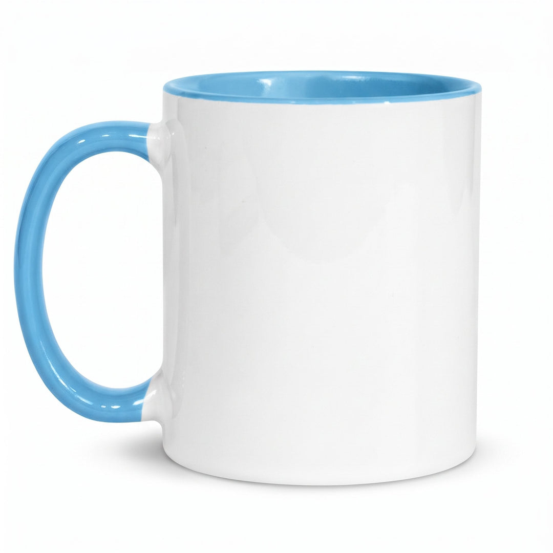 11oz light blue inner & handle sublimation mug, blank, gloss finish