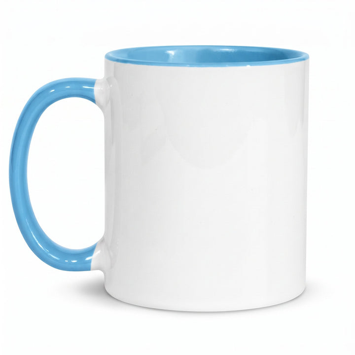 11oz light blue inner &amp; handle sublimation mug, blank, gloss finish