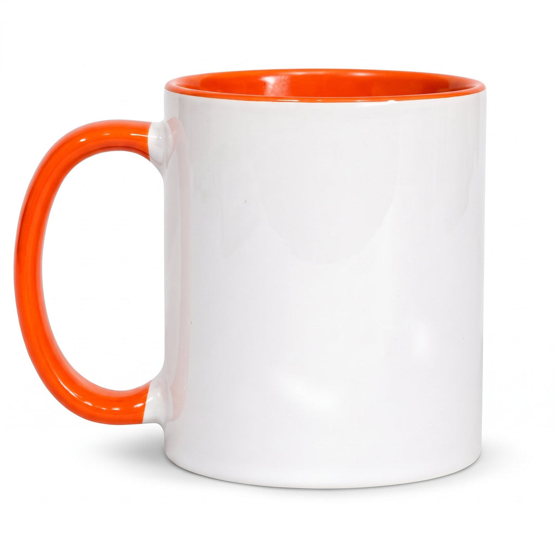 11oz orange inner & handle sublimation mug, blank, gloss finish