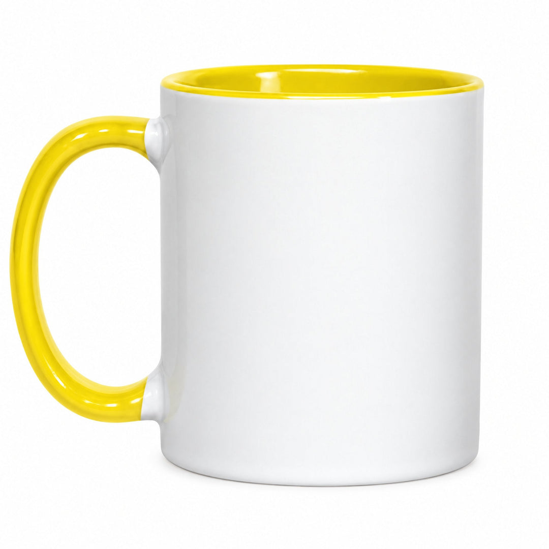11oz yellow inner & handle sublimation mugs, blank, gloss finish