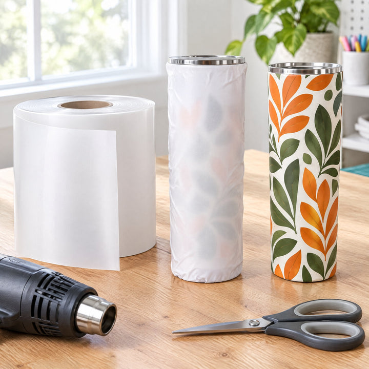 195mm shrink film, 450 Metre roll in use