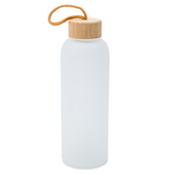 25oz Frosted Glass Bottle With Bamboo Lid