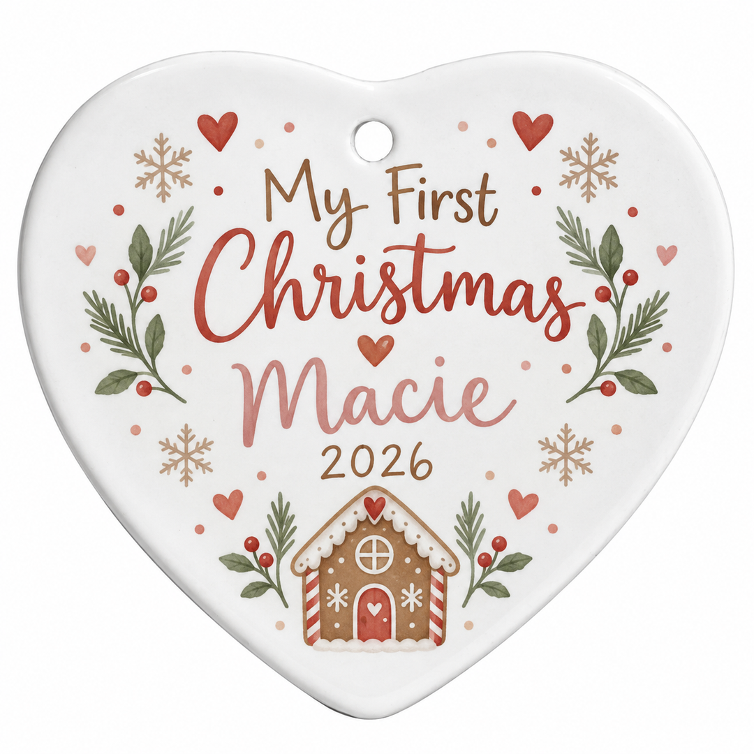 Ceramic Heart Christmas Tree Decoration