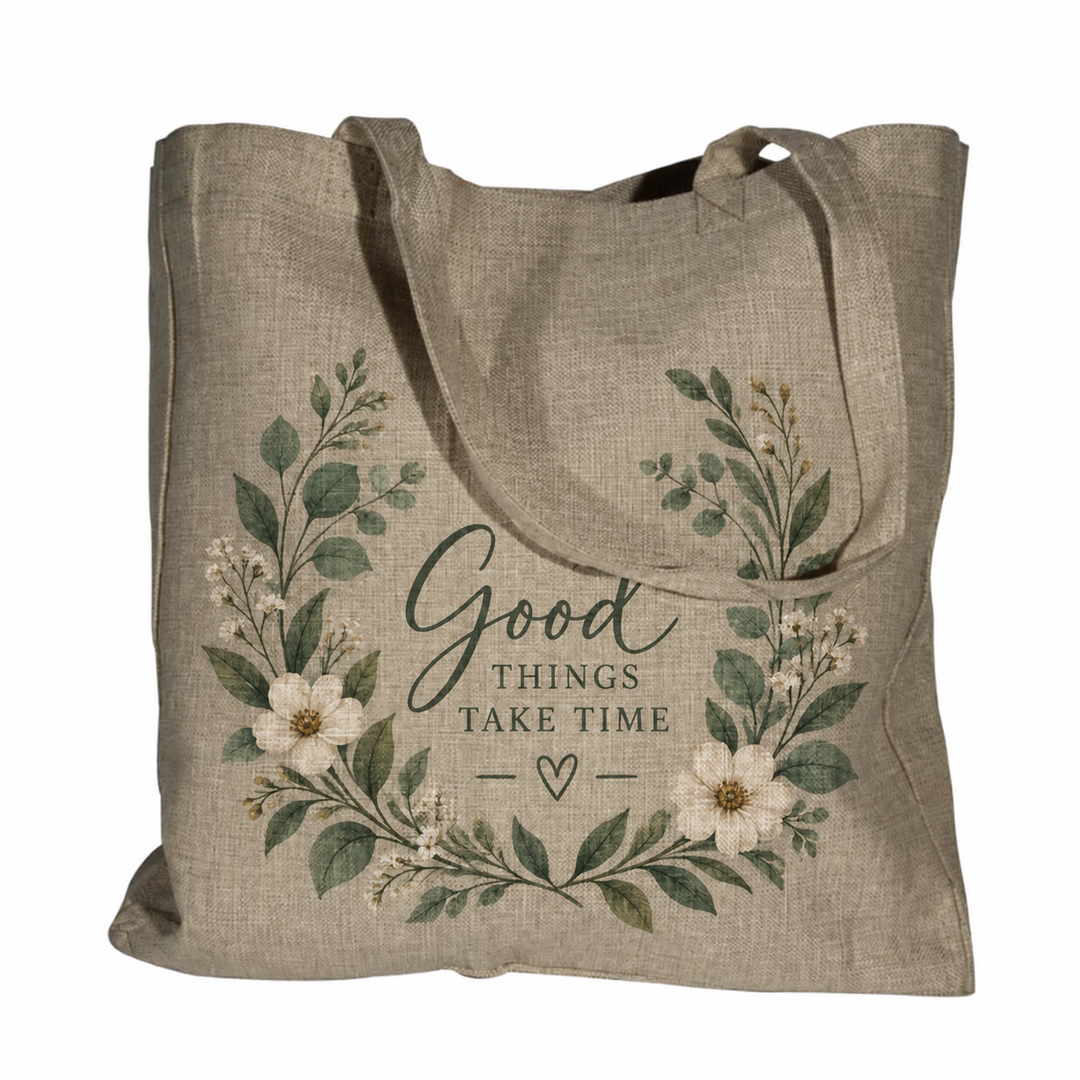 Faux Burlap Shopping Bag