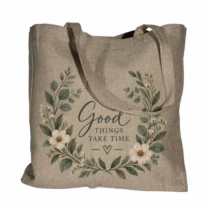 Faux Burlap Shopping Bag