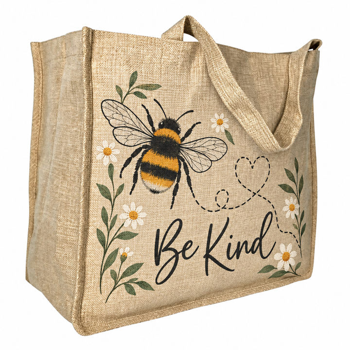 Large Faux Burlap Gusset Bags