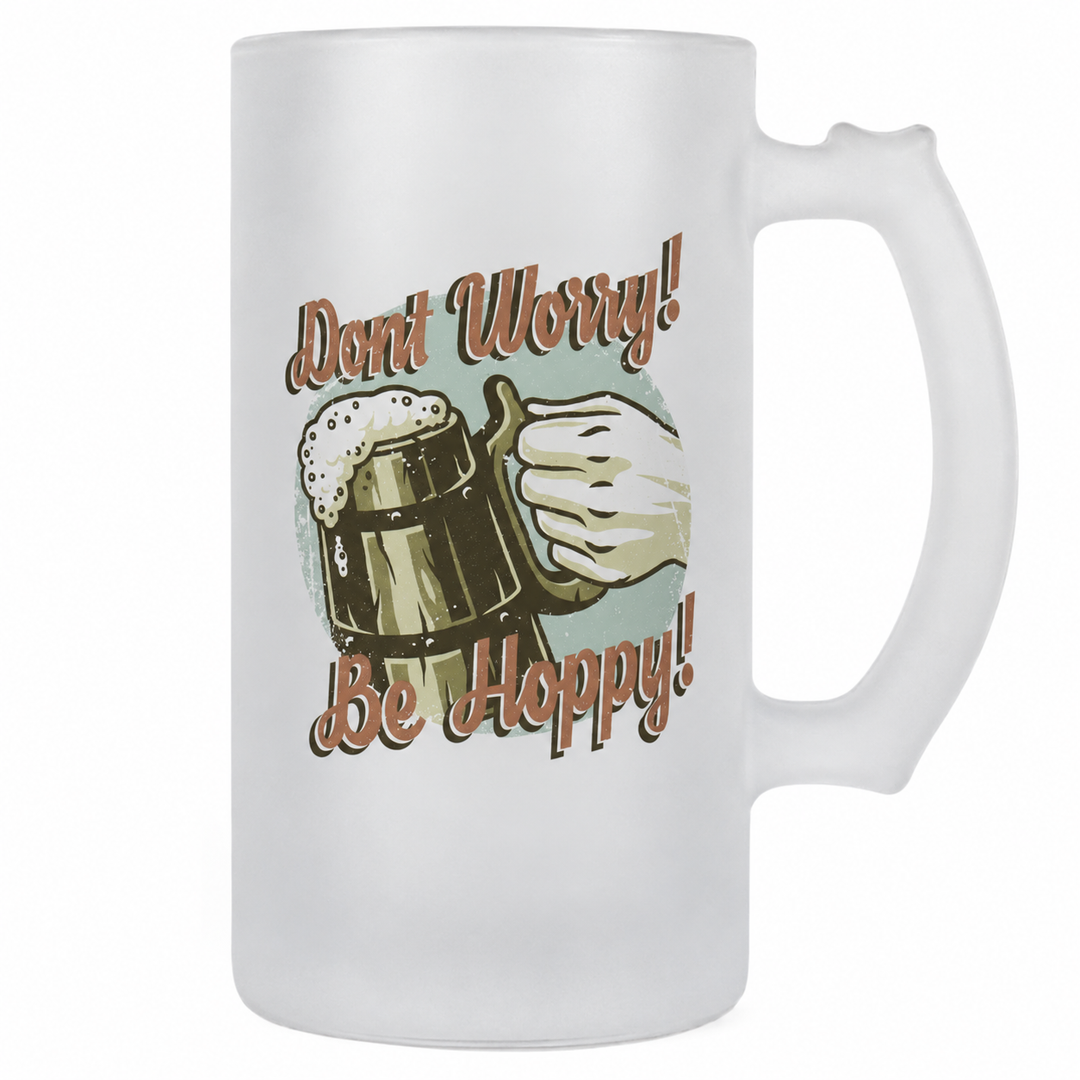 Frosted Sublimation Glass Beer Stein - 16oz