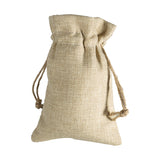 Small Faux Burlap Drawstring Bag