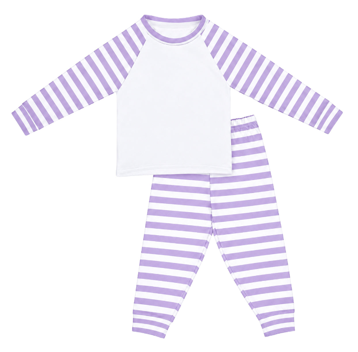 Purple Striped Children's Sublimation Pyjamas
