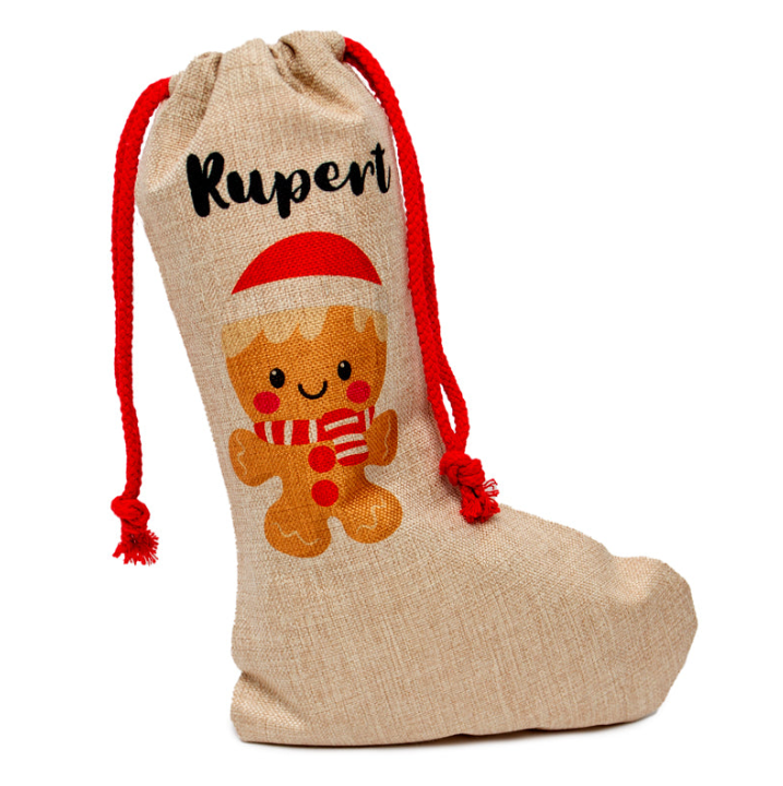 Faux Burlap Santa Stocking