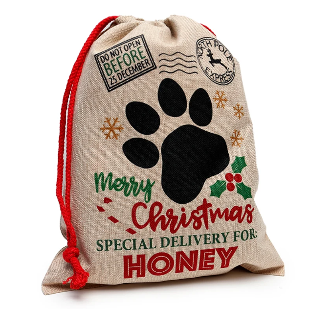 Small Faux Burlap Santa Sack