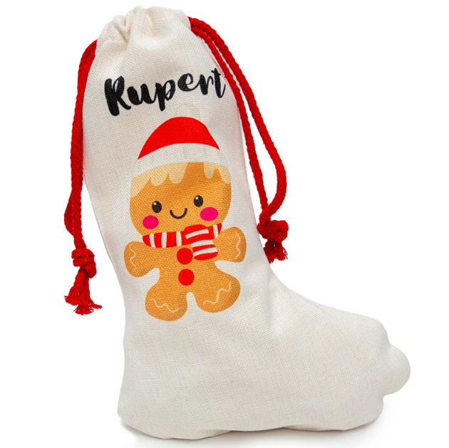 Linen Santa Stocking