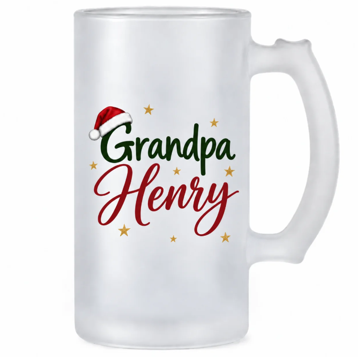 Frosted Sublimation Glass Beer Stein - 16oz