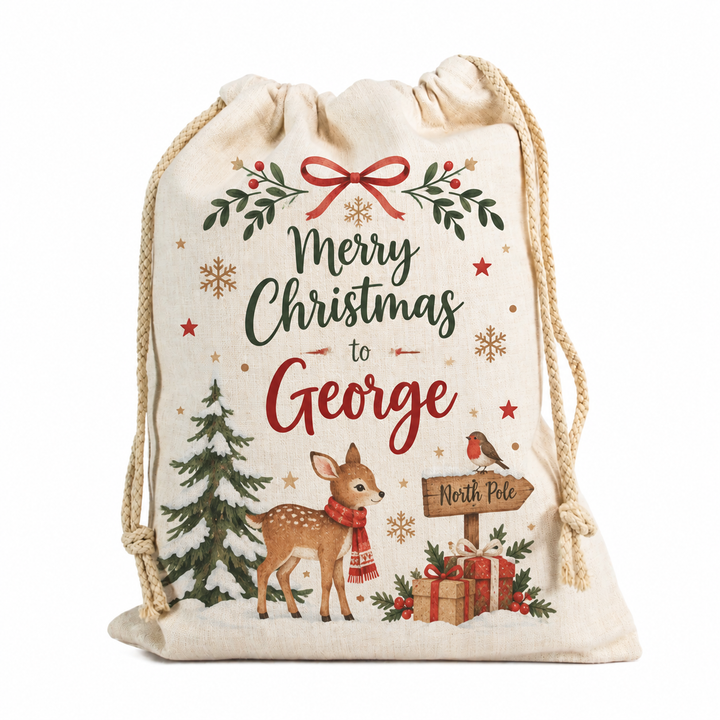 Small Linen Sack with Natural Rope