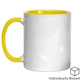 11oz Yellow Inner & Handle Sublimation Mugs