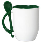Green Two Tone Sublimation Mug with Spoon