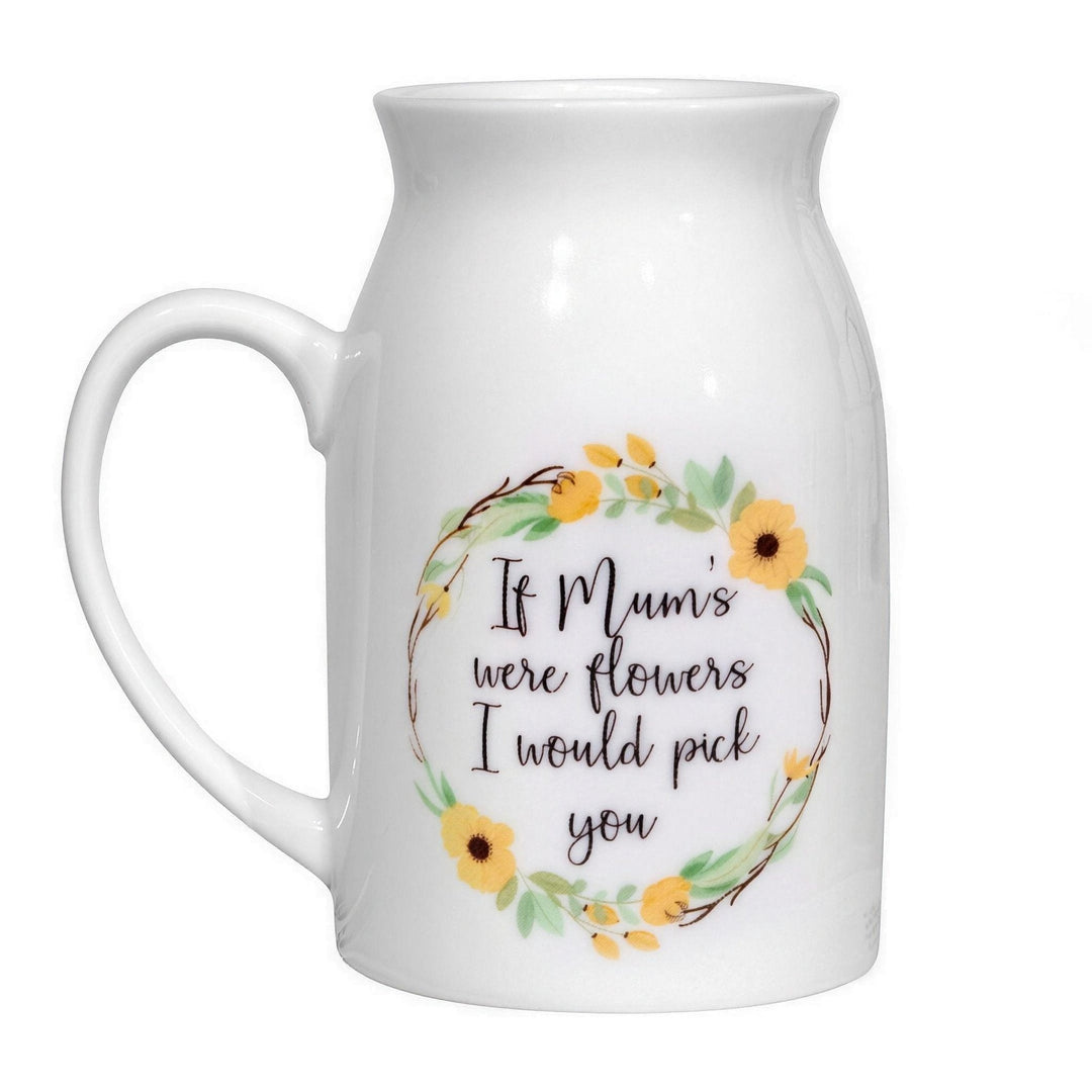Sublimation milk mug, 450ml, printed with a sunflower wreath and &