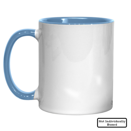 11oz Light Blue Inner & Handle Sublimation Mugs x36 (unboxed)