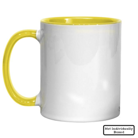 11oz Yellow Inner & Handle Sublimation Mugs x36 (unboxed)