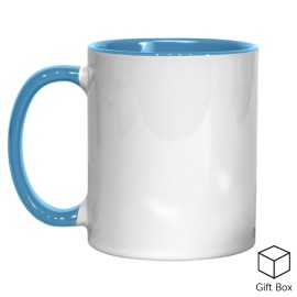 11oz Light Blue Inner & Handle Sublimation Mug