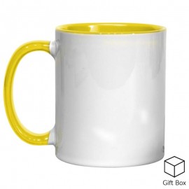 11oz Yellow Inner & Handle Sublimation Mug