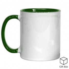 11oz Green Inner & Handle Sublimation Mug