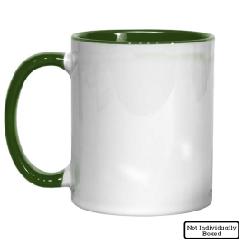 11oz Green Inner & Handle Sublimation Mugs x36 (unboxed)