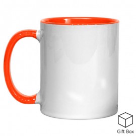 11oz Orange Inner & Handle Sublimation Mug